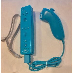 Wii Motion kontroll & nunchuck (BEG) svart original – inbyggt motion plus (Turkos)